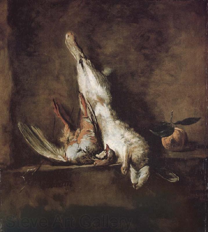 Jean Baptiste Simeon Chardin Orange red partridge and rabbit France oil painting art